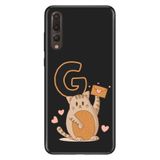 Senada Huawei P20 Pro ile Uyumlu Kılıf Resimli Desenli Silikon Kedili G Harfi