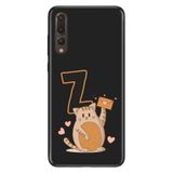 Senada Huawei P20 Pro ile Uyumlu Kılıf Resimli Desenli Silikon Kedili Z Harfi