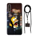 Senada Huawei P20 Pro ile Uyumlu Kılıf SimpsonKarakter Collage Silikon İpli Boyun Askı Aparatı