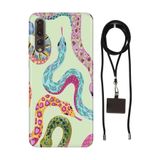 Senada Huawei P20 Pro ile Uyumlu Kılıf Snakes Silikon İpli Boyun Askı Aparatı