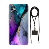 Senada Infinix Hot 11 Play ile Uyumlu Kılıf Altın Tozu Desenli Silikon İpli Boyun Askı Aparatı