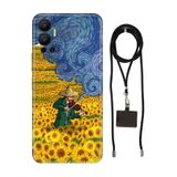 Senada Infinix Hot 12 ile Uyumlu Kılıf Art Deco Desenli Silikon İpli Boyun Askı Aparatı
