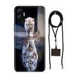 Senada Infinix Hot 12 ile Uyumlu Kılıf Big Cat Desenli Silikon İpli Boyun Askı Aparatı