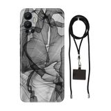 Senada Infinix Hot 12 ile Uyumlu Kılıf Black Art Desenli Silikon İpli Boyun Askı Aparatı