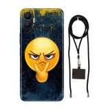 Senada Infinix Hot 12 ile Uyumlu Kılıf Emojixx Desenli Silikon İpli Boyun Askı Aparatı