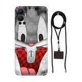 Senada Infinix Hot 12 ile Uyumlu Kılıf LVV Bugs Desenli Silikon İpli Boyun Askı Aparatı