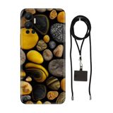 Senada Infinix Hot 12 ile Uyumlu Kılıf Renkli Taşlar Desenli Silikon İpli Boyun Askı Aparatı