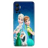 Senada Infinix Hot 12 ile Uyumlu Kılıf Resimli Desenli Silikon ElsaAnnaOlaf