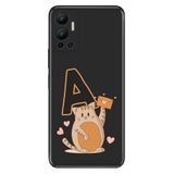 Senada Infinix Hot 12 ile Uyumlu Kılıf Resimli Desenli Silikon Kedili A Harfi