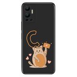 Senada Infinix Hot 12 ile Uyumlu Kılıf Resimli Desenli Silikon Kedili Ç Harfi