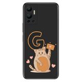 Senada Infinix Hot 12 ile Uyumlu Kılıf Resimli Desenli Silikon Kedili G Harfi