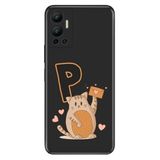 Senada Infinix Hot 12 ile Uyumlu Kılıf Resimli Desenli Silikon Kedili P Harfi