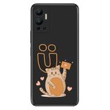 Senada Infinix Hot 12 ile Uyumlu Kılıf Resimli Desenli Silikon Kedili Ü Harfi