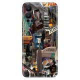 Senada Infinix Hot 12 ile Uyumlu Kılıf Resimli Desenli Silikon Newyork Retro