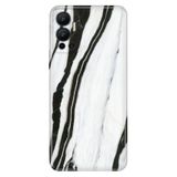 Senada Infinix Hot 12 ile Uyumlu Kılıf Resimli Desenli Silikon Siyah Beyaz Mermer