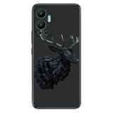 Senada Infinix Hot 12 İle Uyumlu Kılıf Silikon Desenli Resimli Uv Kapak Boynuzlu Geyik
