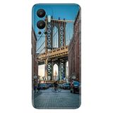 Senada Infinix Hot 12 İle Uyumlu Kılıf Silikon Desenli Resimli Uv Kapak Brooklyn Köprüsü
