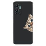 Senada Infinix Hot 12 İle Uyumlu Kılıf Silikon Desenli Resimli Uv Kapak Cat Look