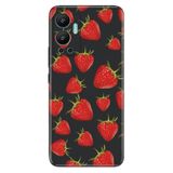 Senada Infinix Hot 12 İle Uyumlu Kılıf Silikon Desenli Resimli Uv Kapak Çilek Motif