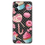 Senada Infinix Hot 12 İle Uyumlu Kılıf Silikon Desenli Resimli Uv Kapak Cupcake Donut
