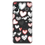 Senada Infinix Hot 12 İle Uyumlu Kılıf Silikon Desenli Resimli Uv Kapak Desenli Kalpler