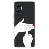 Senada Infinix Hot 12 İle Uyumlu Kılıf Silikon Desenli Resimli Uv Kapak F*Ck