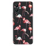 Senada Infinix Hot 12 İle Uyumlu Kılıf Silikon Desenli Resimli Uv Kapak Flamingo