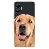 Senada Infinix Hot 12 İle Uyumlu Kılıf Silikon Desenli Resimli Uv Kapak Golden Köpek