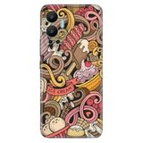 Senada Infinix Hot 12 İle Uyumlu Kılıf Silikon Desenli Resimli Uv Kapak Grafitti Rock