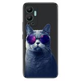 Senada Infinix Hot 12 İle Uyumlu Kılıf Silikon Desenli Resimli Uv Kapak Hii Cat