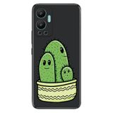 Senada Infinix Hot 12 İle Uyumlu Kılıf Silikon Desenli Resimli Uv Kapak Kaktüs Ailesi
