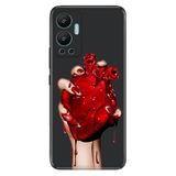 Senada Infinix Hot 12 İle Uyumlu Kılıf Silikon Desenli Resimli Uv Kapak Kanlı Kalp