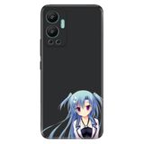 Senada Infinix Hot 12 İle Uyumlu Kılıf Silikon Desenli Resimli Uv Kapak Mavi Anime Kız