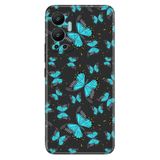 Senada Infinix Hot 12 İle Uyumlu Kılıf Silikon Desenli Resimli Uv Kapak Mavi Kelebek