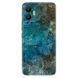 Senada Infinix Hot 12 İle Uyumlu Kılıf Silikon Desenli Resimli Uv Kapak Mavi Mermer