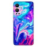 Senada Infinix Hot 12 İle Uyumlu Kılıf Silikon Desenli Resimli Uv Kapak Mavi Pembe Ilizyon