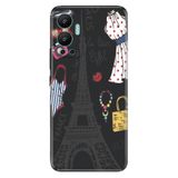 Senada Infinix Hot 12 İle Uyumlu Kılıf Silikon Desenli Resimli Uv Kapak Moda Paris