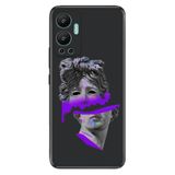 Senada Infinix Hot 12 İle Uyumlu Kılıf Silikon Desenli Resimli Uv Kapak Mor Heykel