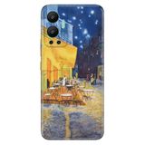 Senada Infinix Hot 12 İle Uyumlu Kılıf Silikon Desenli Resimli Uv Kapak Night Cafe