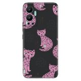 Senada Infinix Hot 12 İle Uyumlu Kılıf Silikon Desenli Resimli Uv Kapak Pembe Kedi,Color351
