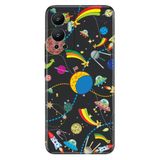 Senada Infinix Hot 12 İle Uyumlu Kılıf Silikon Desenli Resimli Uv Kapak Renkli Uzay