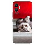 Senada Infinix Hot 12 İle Uyumlu Kılıf Silikon Desenli Resimli Uv Kapak Saklambaç Kedi