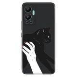 Senada Infinix Hot 12 İle Uyumlu Kılıf Silikon Desenli Resimli Uv Kapak Sanat Kedi