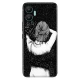 Senada Infinix Hot 12 İle Uyumlu Kılıf Silikon Desenli Resimli Uv Kapak Siyah Aşk