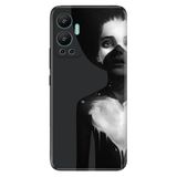 Senada Infinix Hot 12 İle Uyumlu Kılıf Silikon Desenli Resimli Uv Kapak Siyahlı Kadın