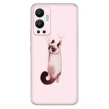 Senada Infinix Hot 12 İle Uyumlu Kılıf Silikon Desenli Resimli Uv Kapak Siyam Kedi