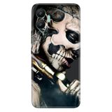 Senada Infinix Hot 12 İle Uyumlu Kılıf Silikon Desenli Resimli Uv Kapak Skull Cowboy