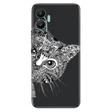 Senada Infinix Hot 12 İle Uyumlu Kılıf Silikon Desenli Resimli Uv Kapak Tekir Kedi Mandala
