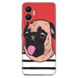 Senada Infinix Hot 12 İle Uyumlu Kılıf Silikon Desenli Resimli Uv Kapak Uyuşuk Pug