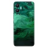 Senada Infinix Hot 12 İle Uyumlu Kılıf Silikon Desenli Resimli Uv Kapak Yeşil Çizim Mermer